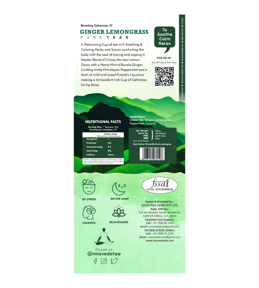 Innoveda Calming Ginger Lemon Tea